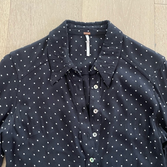 Free People Black Polka Dot Mini Dress - Picture 3 of 7